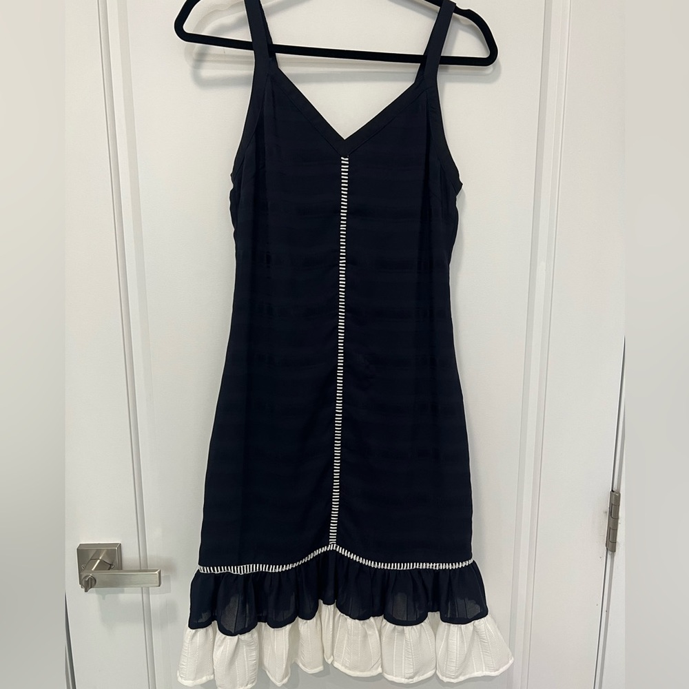 Endless Rose Navy Ruffled Bottom Dress